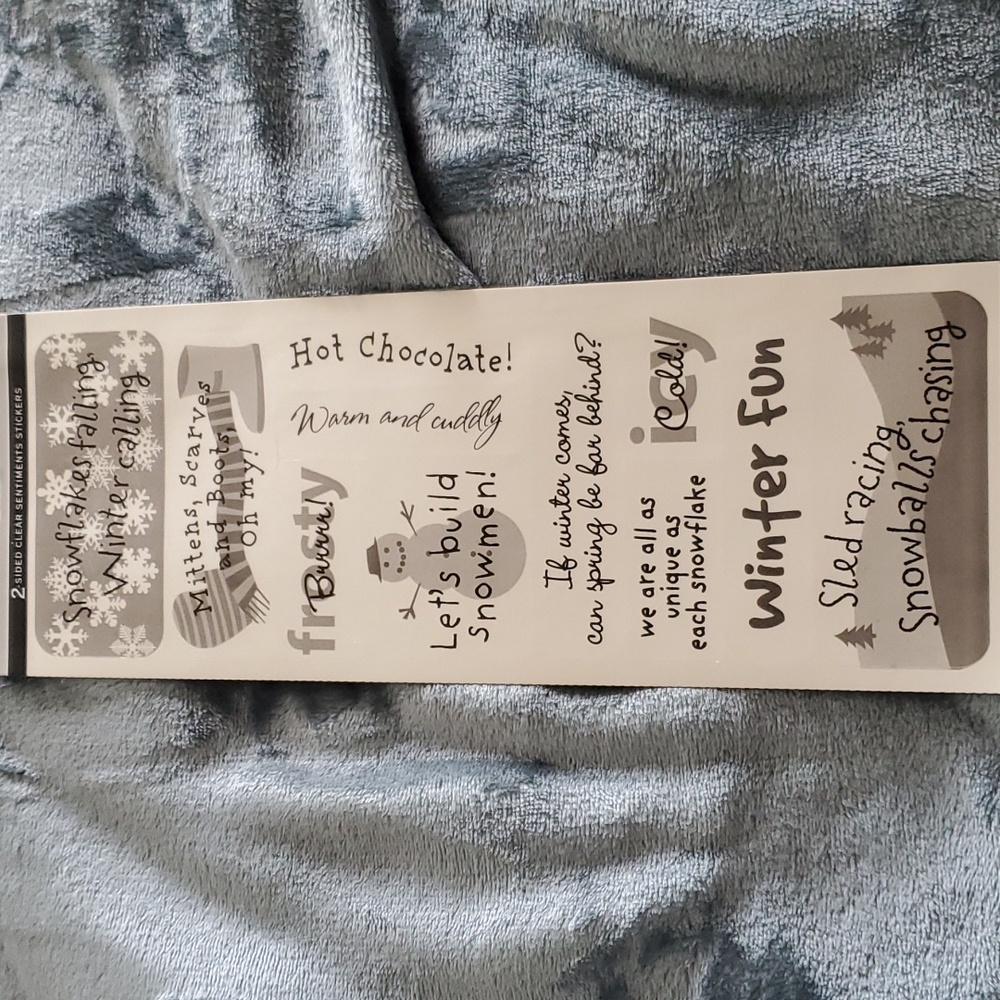 4/$12 Winter Sentiments Stickers 2 Sided